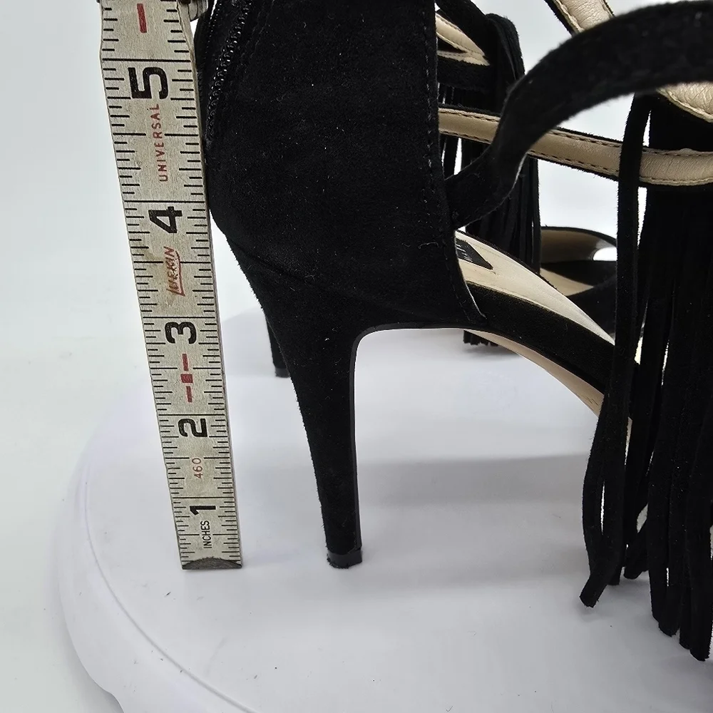 White House Black Market Shoes Women 7.5M Delilah Suede Fringe Heels